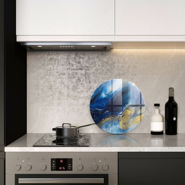 Chopping board Blue marble and gold