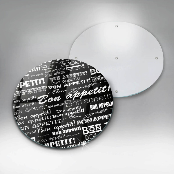 Chopping board glass Kitchen text Bon Appetit