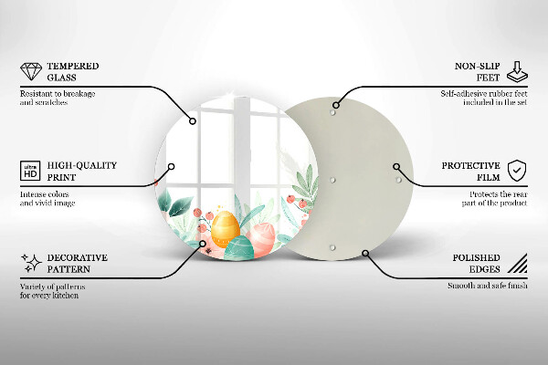 Chopping board glass Easter eggs