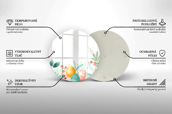 Chopping board glass Easter eggs