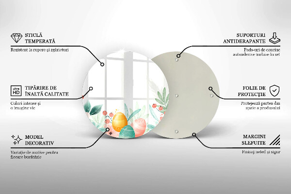 Chopping board glass Easter eggs