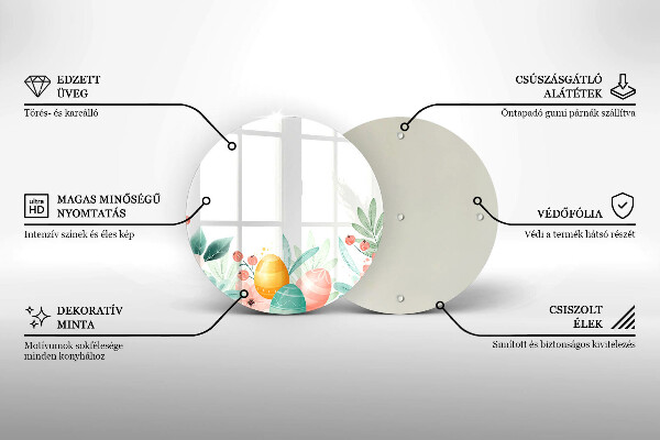 Chopping board glass Easter eggs