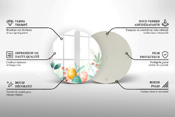 Chopping board glass Easter eggs