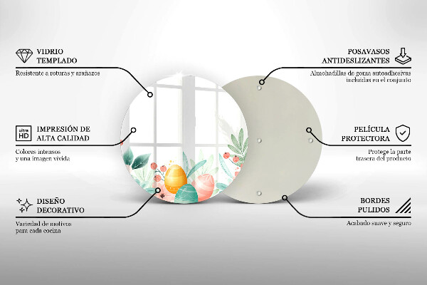 Chopping board glass Easter eggs