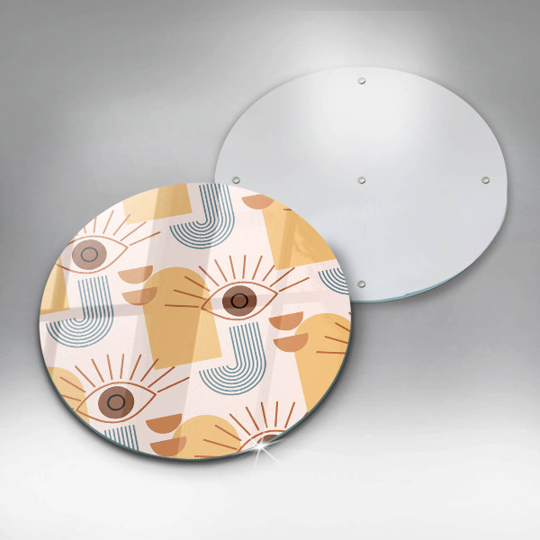 Chopping board glass Boho pattern eyes