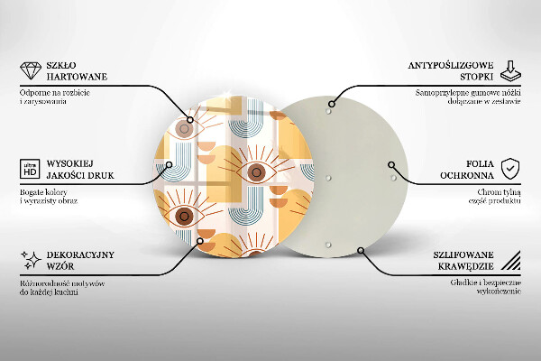 Chopping board glass Boho pattern eyes