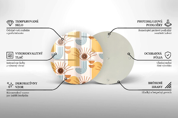 Chopping board glass Boho pattern eyes