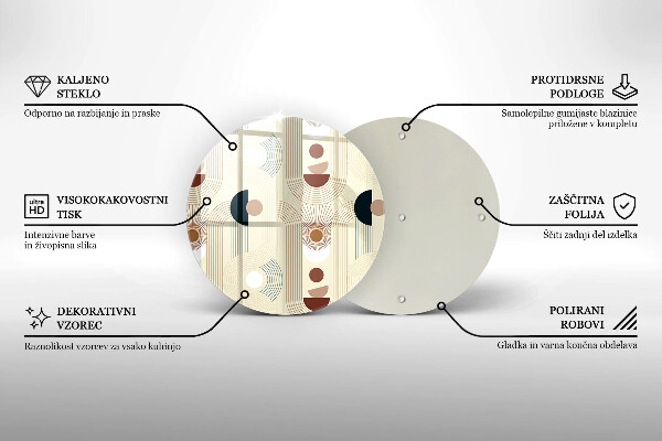 Chopping board glass Boho shapes geometry