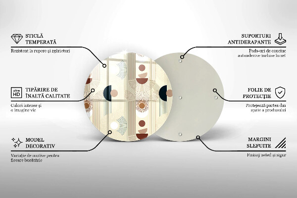 Chopping board glass Boho shapes geometry