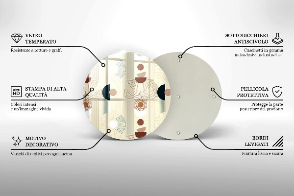Chopping board glass Boho shapes geometry