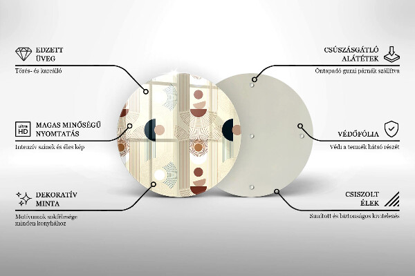 Chopping board glass Boho shapes geometry