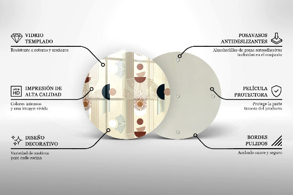 Chopping board glass Boho shapes geometry