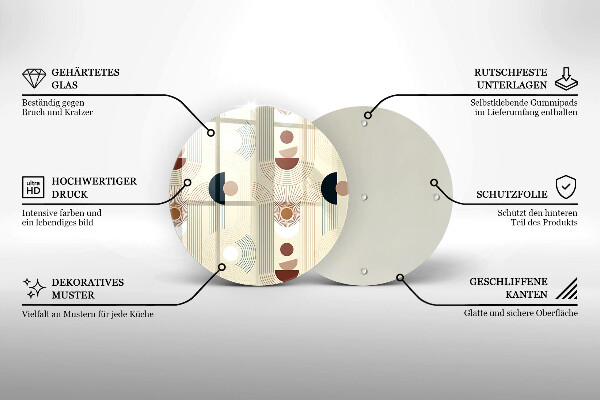 Chopping board glass Boho shapes geometry