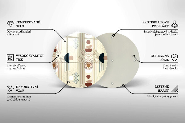 Chopping board glass Boho shapes geometry