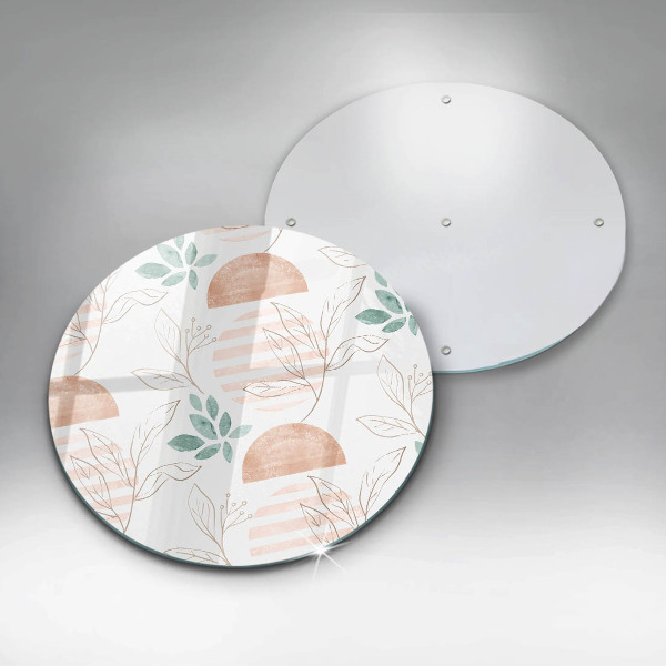 Chopping board glass Boho pattern leaves