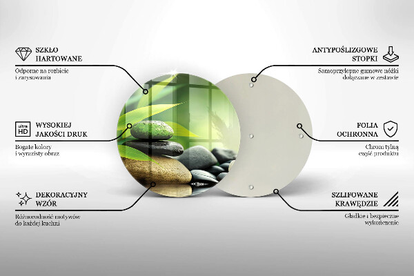 Chopping board Zen bamboo stones