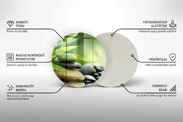 Chopping board Zen bamboo stones