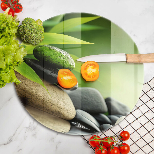 Chopping board Zen bamboo stones