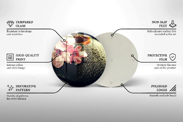 Chopping board Flowers stones zen