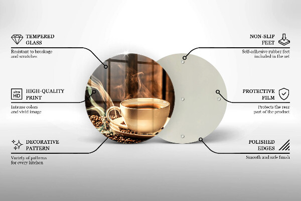 Chopping board Cup and coffee beans