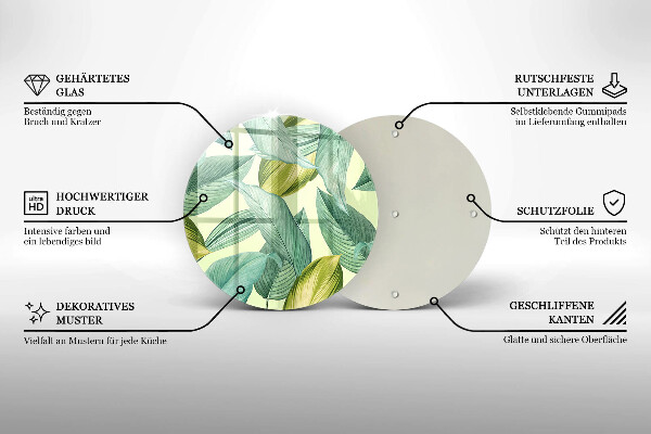 Chopping board Green tropical leaves