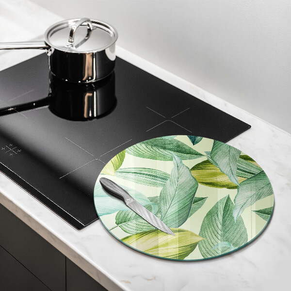 Chopping board Green tropical leaves
