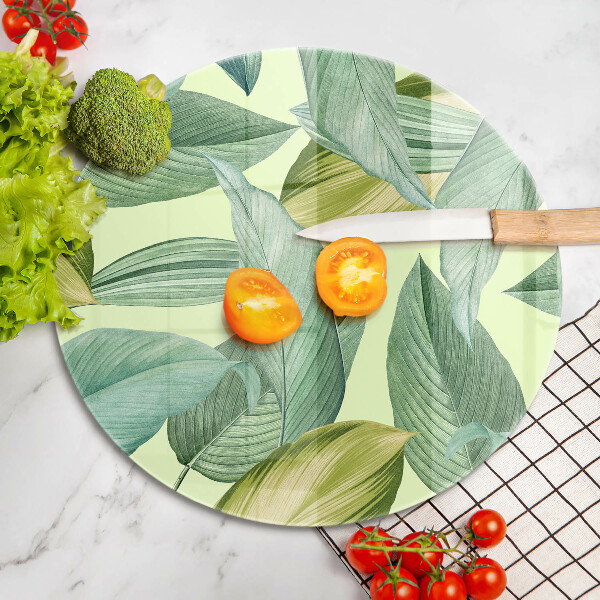 Chopping board Green tropical leaves