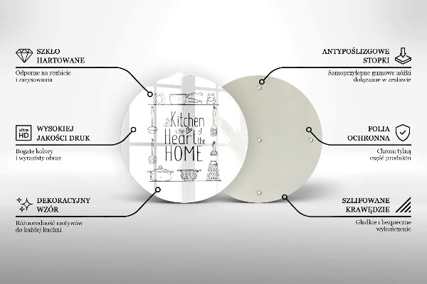 Chopping board glass Inscription, sentence