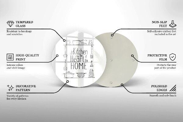 Chopping board glass Inscription, sentence