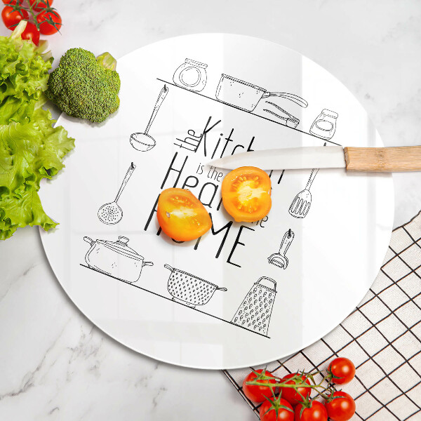 Chopping board glass Inscription, sentence