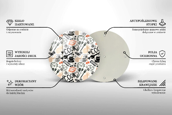 Chopping board glass Drawing kitchen theme