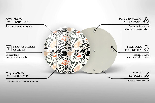 Chopping board glass Drawing kitchen theme