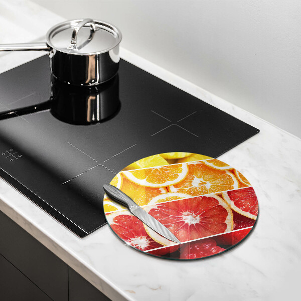 Chopping board glass Colorful fruit