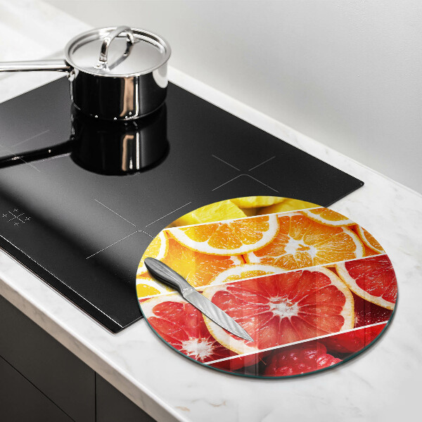 Chopping board glass Colorful fruit