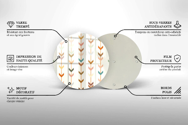 Chopping board glass Geometric elements