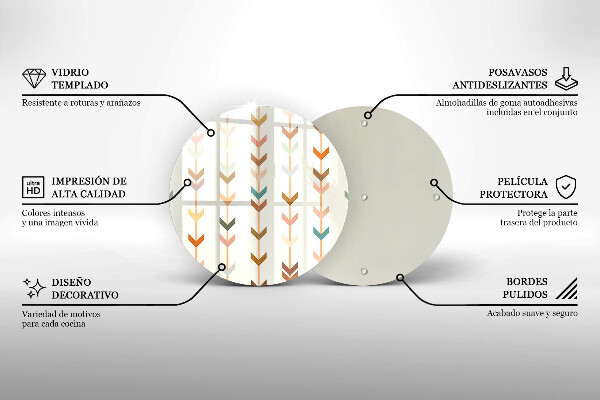 Chopping board glass Geometric elements