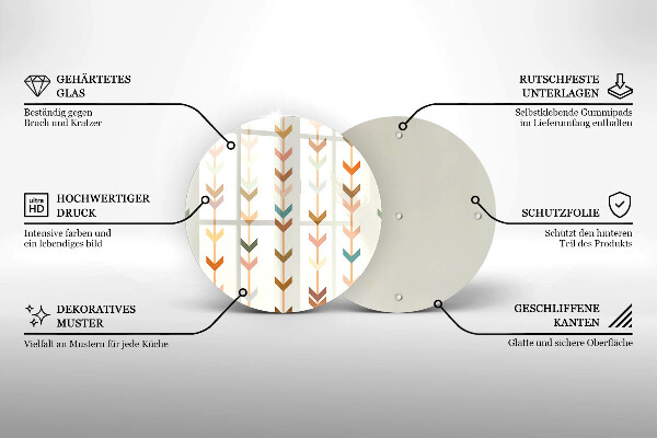 Chopping board glass Geometric elements