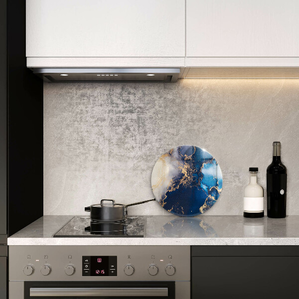 Chopping board glass Elegant background and gold