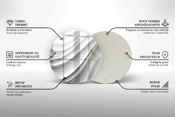 Chopping board glass Geometric lines