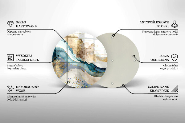 Chopping board glass Colorful marble