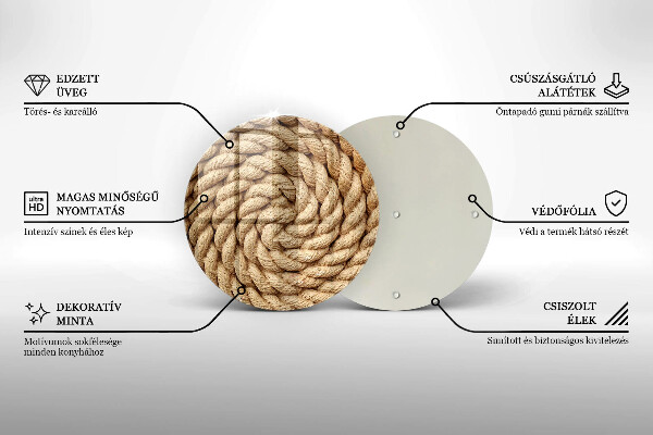Chopping board glass Thick rope rope