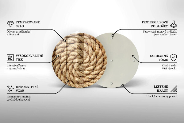 Chopping board glass Thick rope rope