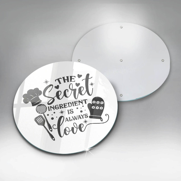 Chopping board glass Inscription, sentence