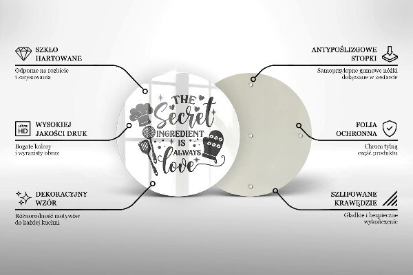 Chopping board glass Inscription, sentence