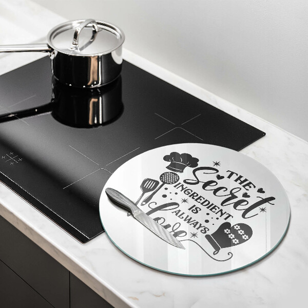 Chopping board glass Inscription, sentence