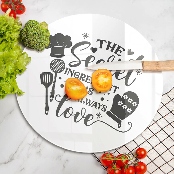 Chopping board glass Inscription, sentence