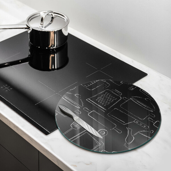 Chopping board glass Drawing kitchen accessories