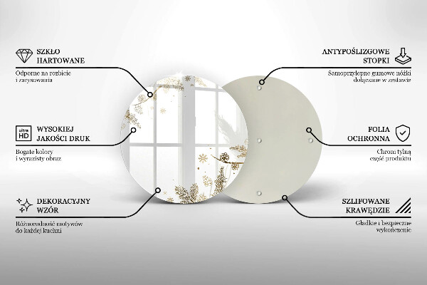 Chopping board glass Winter decorations