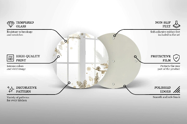 Chopping board glass Winter decorations