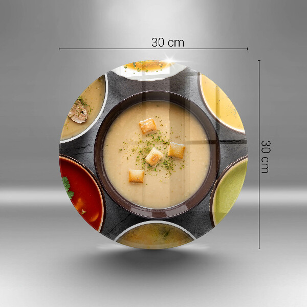 Chopping board glass Colorful soups